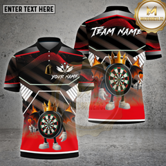 Maxcorners Dartboard King Crown Black Wings Multicolor Options Personalized Name, Team Name Unisex 3D Shirt