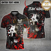 Maxcorners Pitbull Dart Player Dark Grunge Dartboard Art Multicolor Options Personalized Name, Team Name 3D Shirt (4 Colors)