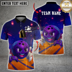 Maxcorners Bowling Neon Strike Multicolor Customized Name, Team Name 3D Shirts