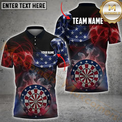 Maxcorners Darts Us Flag Customized Name, Team Name 3D Shirt