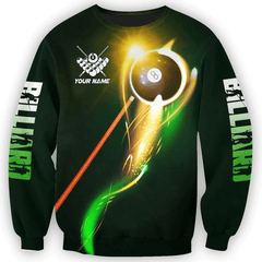 Maxcorners 8 Ball Billiard Personalized Name 3D Unisex Shirt Green