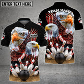 Maxcorners Bowling And Pins American Eagles Pride Customized Name And Team Name 3D Shirt