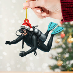 Maxcorners Diver Santa, Home Decor, Christmas Ornament, Personalized Ornament 2D Flat LM2111