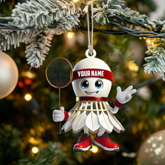 Maxcorners Badminton Christmas Ornament, Personalized Ornament 2D Flat LM2211