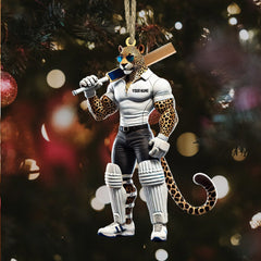 Maxcorners Cricket Ball Leopard Christmas Ornament, Personalized Ornament 2D Flat LM2211