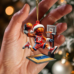 Maxcorners Basketball Player Christmas Ornament, Personalized Ornament 2D Flat LM2211