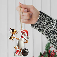 Maxcorners Custom Name Bowling Christmas Ornament, Bowling Christmas Gift 2D Flat LM2111