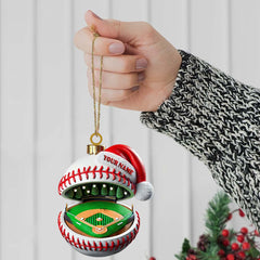 Maxcorners Custom Name Baseball Ornament, Christmas Gift for Baseball Lover6 2D Flat LM2111