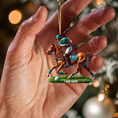 Maxcorners Polo Player Decor Christmas Ornament, Personalized Ornament 2D Flat LM2211