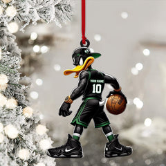 Maxcorners Custom Black Duck Basketball Ornament, Personalized Ornament 2D Flat LM2211