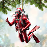 Maxcorners Custom Name Scuba Diving Ornament, Christmas Gift Decoration 2D Flat LM2111