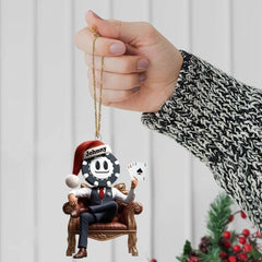 Maxcorners Custom Name Poker Ornament, Christmas Gift Decoration 2D Flat LM2111