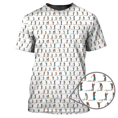 Maxcorners Golf Swing Motion Shirt, Pattern Golf Polos, Golf Gift For Men's, Funny Golf Shirts