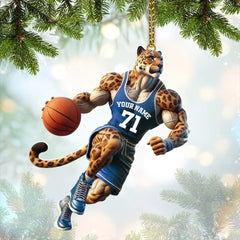 Maxcorners Custom Name and Number Basketball Ornament, Basketball Lover Christmas Gift 2D Flat LM2111