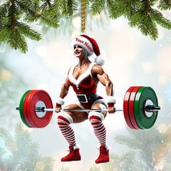 Maxcorners Custom Name Woman Gym Ornament, Gymnastics Christmas Decoration 2D Flat LM2111