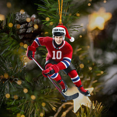 Maxcorners Hockey Christmas Home Decor Christmas Ornament, Personalized Ornament 2D Flat LM2211
