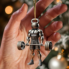 Maxcorners Weightlifter Lover Christmas Ornament, Personalized Ornament 2D Flat LM2211