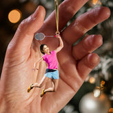 Maxcorners Badminton Player Christmas Home Decor Christmas Ornament, Personalized Ornament 2D Flat LM2211