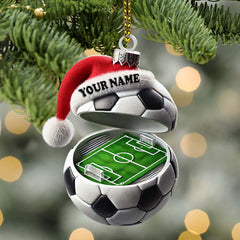 Maxcorners Custom Name Soccer Ornament, Christmas Gift for Soccer Lover 2D Flat LM2111