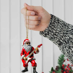 Maxcorners Custom Name Santa Guitar Ornament, Santa Christmas Gift15 2D Flat LM2111