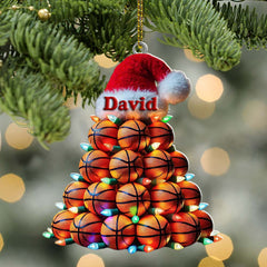 Maxcorners Custom Name Basketball Ornament, Basketball Lover Christmas Gift 2D Flat LM2211