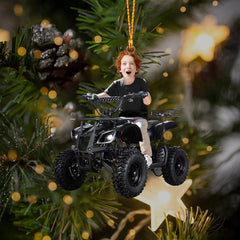 Maxcorners Kid ATV Christmas Home Decor Christmas Ornament, Personalized Ornament 2D Flat LM2211