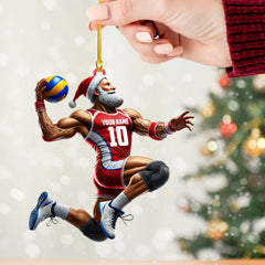 Maxcorners Volleyball Santa Home Decor Christmas Ornament, Personalized Ornament 2D Flat LM2211