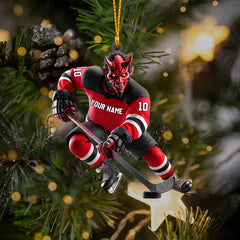 Maxcorners New Jersey Devils Hockey Christmas Ornament, Personalized Ornament 2D Flat LM2211