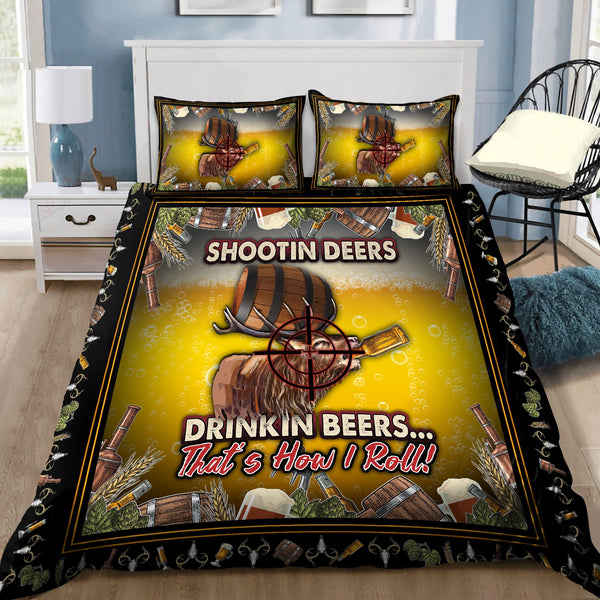 Maxcorners Hunting Deer Drinking Beer Bedding Set