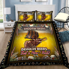 Maxcorners Hunting Deer Drinking Beer Bedding Set