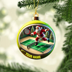 Maxcorners Tennis Santa Decor Christmas Ornament, Personalized Ornament 2D Flat LM2211