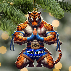 Maxcorners Custom Name Muay Thai Ornament, Christmas Gift for Muay Thai Lover 2D Flat LM2211
