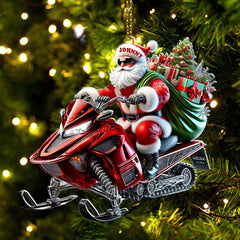 Maxcorners Custom Name Santa Mountain Bike Ornament, Santa Christmas Gift 2D Flat LM2111