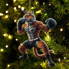 Maxcorners Custom Name Tiger Boxing Ornament, Boxing Christmas Gift 2D Flat LM2111