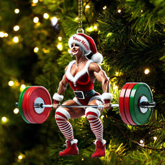 Maxcorners Custom Name Woman Gym Ornament, Gymnastics Christmas Decoration 2D Flat LM2111