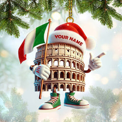 Maxcorners Custom Name Italy Ornament, Italy Lover Christmas Gift 2D Flat LM2111