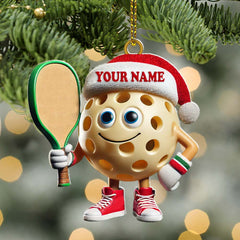 Maxcorners Custom Name Pickleball Ornament, Pickleball Lover Christmas Gift 2D Flat LM2211