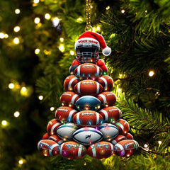 Maxcorners Custom Name Rugby Football Ornament, Rugby Football Lover Christmas Gift 2D Flat LM2111