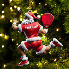 Maxcorners Custom Name Padel Santa Ornament, Christmas Gift for Padel Lover 2D Flat LM2111