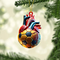 Maxcorners Ball Heart Home Decor Christmas Ornament, Personalized Ornament 2D Flat LM2211
