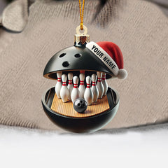 Maxcorners Bowling Lover Christmas Ornament, Personalized Ornament 2D Flat LM2211
