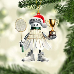 Maxcorners Badminton Champion Decor Christmas Ornament, Personalized Ornament 2D Flat LM2211