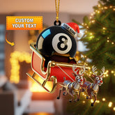 Maxcorners Billiard 8-Ball Sleigh Christmas Ornament