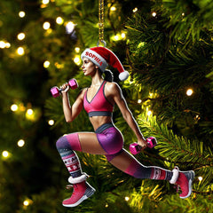 Maxcorners Custom Name Gym Work Out Woman Ornament, Gymnastics Christmas Gift 2D Flat LM2111