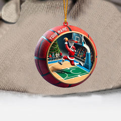 Maxcorners Ball Basketball Decor Christmas Ornament, Personalized Ornament 2D Flat LM2211