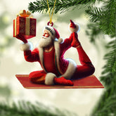 Maxcorners Yoga Santa Christmas Home Decor Christmas Ornament, Personalized Ornament 2D Flat LM2211