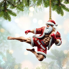 Maxcorners Custom Name Muay Thai Ornament, Christmas Gift for Muay Thai Lovers 2D Flat LM2111