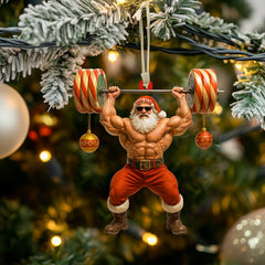 Maxcorners Weightlifting Santa, Home Decor, Christmas Ornament 2D Flat LM2111