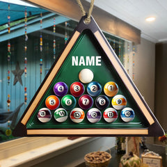 Maxcorners Pool Table Billiard Ball Christmas Ornament, Personalized Ornament 2D Flat LM2211