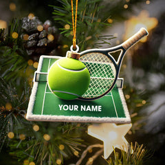 Maxcorners Tennis Yard Christmas Ornament, Personalized Ornament 2D Flat LM2211